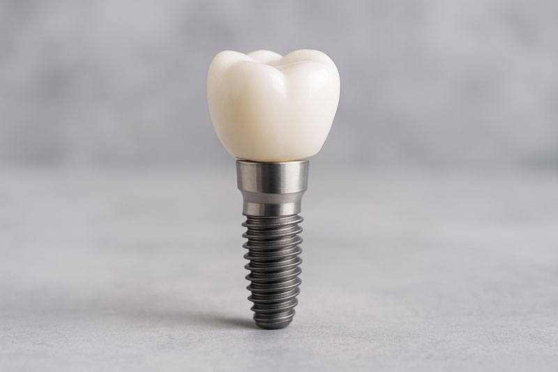 a crown on top of a dental implant
